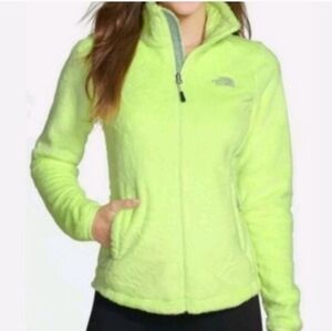 North face Ostio full zip fleece XS women's neon yellow+grey jacket